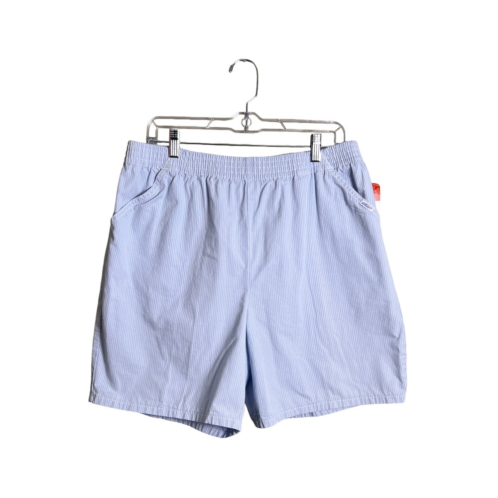NWT Chic Comfort‎ Collection Seersucker Shorts Striped Blue 18